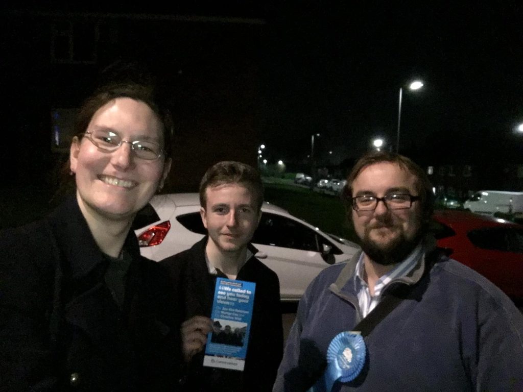 Cllr Zoë Kirk-Robinson at Holden Lea, with Matthew Littler and Cllr Toby Hewitt